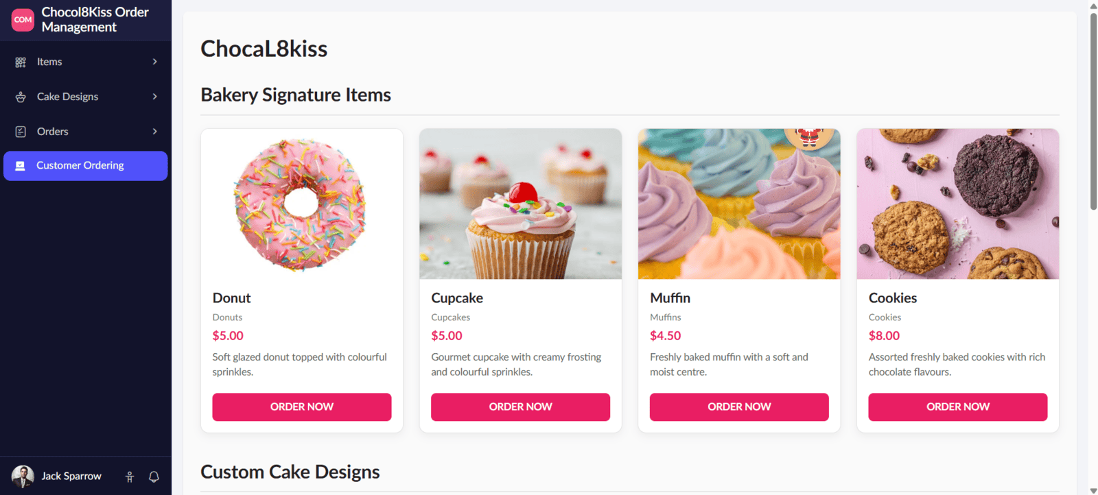 Customer Order Form in Zoho Creator